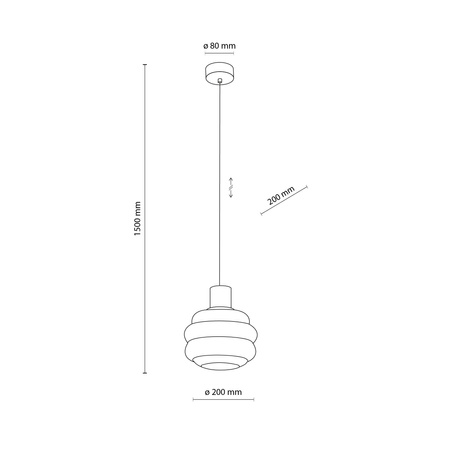 Lampa wisząca szklany klosz 20cm z dodatkiem drewna MELIA 1xE27 Tk Lighting 11090