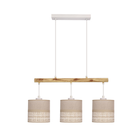 Izotto lampa wisząca biały 3x60W E27 abażur beżowy Candellux 33-31594