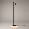 Prosta metalowa lampa podłogowa z kierunkowym reflektorem LED oraz podświetlaną podstawą 3000K Estudo Z010FL-L8B3K Maytoni