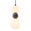 Lampa wisząca pionowa z dwoma opalowymi kulami i ciemnoszarym kloszem centralnym LED 3000K 13W Maxlight P0629