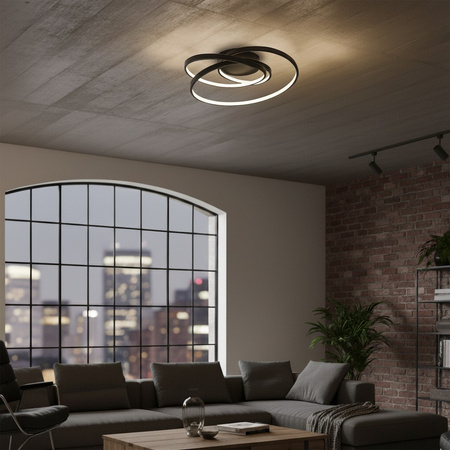 Zakręcona czarna lampa sufitowa LED TURNER 32W 4000K Milagro ML2058