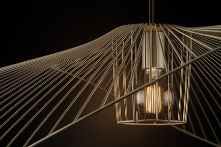 Beżowa, druciana lampa wisząca KAPELUSZ Kaja Lighting KP-21 MINI BEŻ
