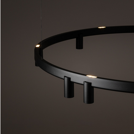 Lampa wisząca okrąg o średnicy 116cm w kolorze czarnym 17xGU10 R35 i LED zintegrowany FOURTY  ROUND LED Nowodvorski 12288