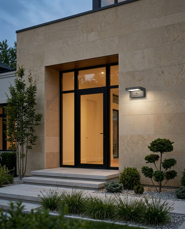 Ciemnoszary kinkiet LED z czujnikiem ruchu MODENA GREY Kaja Lighting  K-8246
