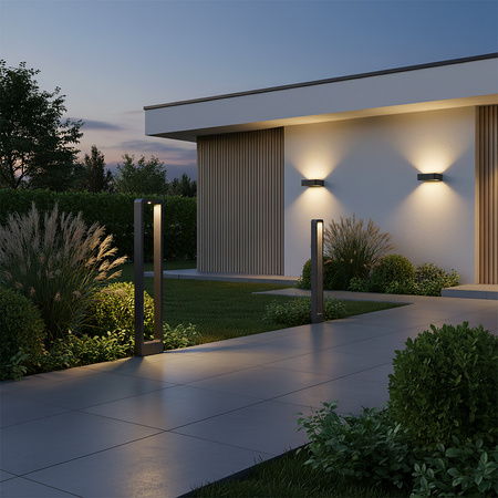 Szary słupek ogrodowy ramka 60cm LED 3000K ARIUS M GRAY IP54 Tk Lighting 19004