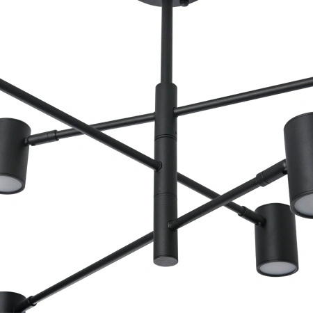 Lampa wisząca geometryczna czarna 6-punktowa – asymetryczne ramiona Noe 6xGU10 PLC0102-BK Yaskr