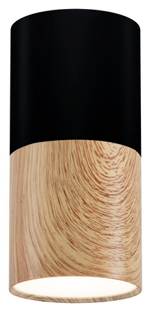 LAMPA SUFITOWA TUBA 1X50W GU10 DREWNIANY+CZARNY ŚR. 5,8 CM Candellux 2282862