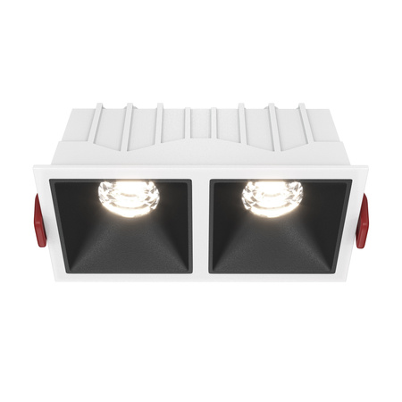 Podwójna oprawa podtynkowa biało-czarna LED 4000K Alfa LED DL043-02-10W4K-SQ-WB Maytoni