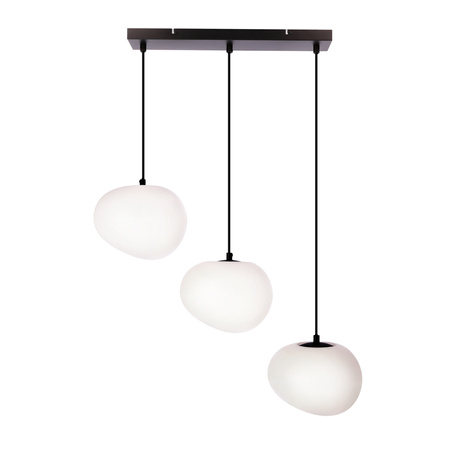 STONES lampa wisząca czarny 20cm 3x40W E27 klosz biały Candellux 33-35158