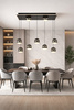 Lampa wisząca ósemka prostokątna Biarritz czarny chrom Aviano Lighting 7047-905