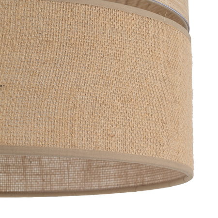 Lampa wisząca boho dzielony abażur 38cm z juty i imitacji drewna DORMA WOOD JUTA 1xE27 Tk Lighting 11786