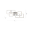 Lampa sufitowa kwadraty LED w kolorze stalowym Q-INIGO Paul Neuhaus 6014-55 sterowana pilotem