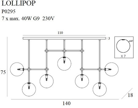 Lampa wisząca LOLLIPOP MaxLight P0295