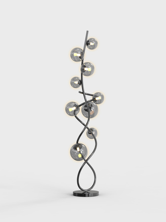 Lampa podłogowa NANCY 9 czarny chrom Wofi Premium 3014-905