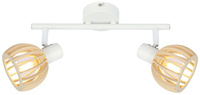 ATARRI LAMPA SUFITOWA LISTWA 2X25W E14 BIAŁY+DREWNO Candellux 92-68088