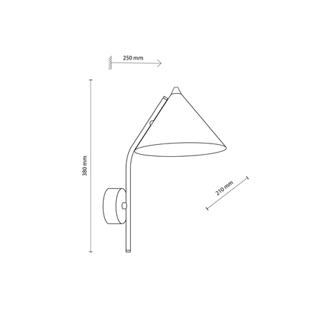 Kinkiet metalowy z kloszem w kształcie stożka CONO SABIA 1XE27 Tk Lighting 11474
