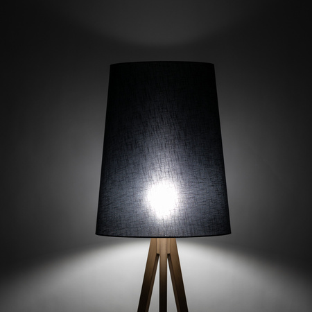 Lampa podłogowa na drewnianym trójnogu WALZ BLACK 1 PŁ FSC 100%, SA-COC-006060 TK Lighting 5599