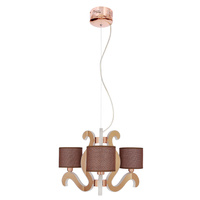 AMBROSIA 3 LAMPA WISZĄCA 3X40W E14 + 18,4W LED MIEDZIANY Candellux 33-33888