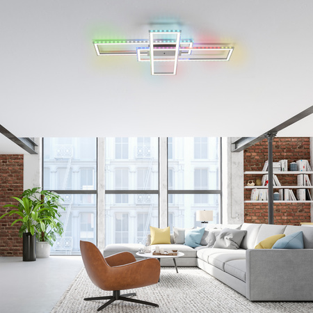 Lampa sufitowa prostokątne ramki LED z RGB sterowane pilotem FELIX60 Just Light 14637-55