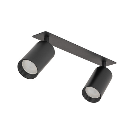 Czarna podwójna oprawa podtynkowa ruchome tuby AMIS BLACK 2XGU10 Tk Lighting 10807