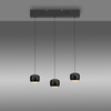 Lampa wisząca trzy wiszące czarne kule na belce z funkcją SwitchMo i ComfortLift BALLINI Just Light 15261-18