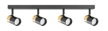 Lampa sufitowa, listwa oświetleniowa FORI GU10 Zuma Line OB-2204BD-4-BK - 4 punkty światła, czarna ramka