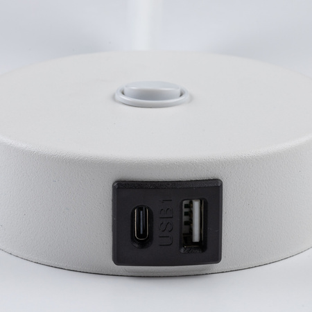 LAGOS WHITE KINKIET 1 USB TK Lighting 10202