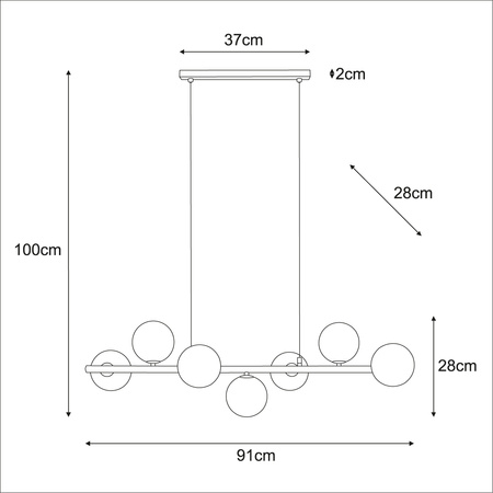Beżowa lampa wisząca z kloszami do jadalni ARDI Kaja Lighting K-5842