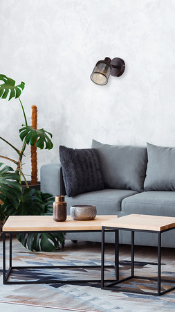 LAMPA KINKIET CANABERA KAWOWE ZŁOTO 1X40W E14 KLOSZ BURSZTYNOWY Candellux 91-81377