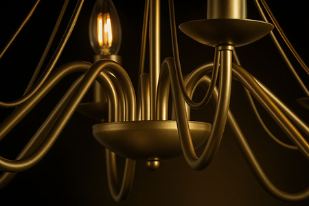 Złota, świecznikowa lampa wisząca glamour BARTEZ Kaja Lighting KZ-3992