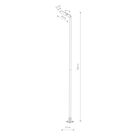 Czarna wysoka lampa ogrodowa uliczna 392cm PATHWAY LED 3000K PRO Nowodvorski 10283
