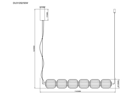 Lampa wisząca AKARI podłużna LED Zuma Line DU31292/50W