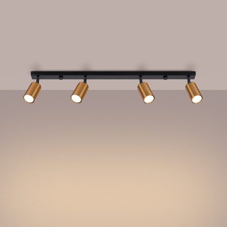 Plafon WINX 4L czarny/miedź Sollux SL.1379