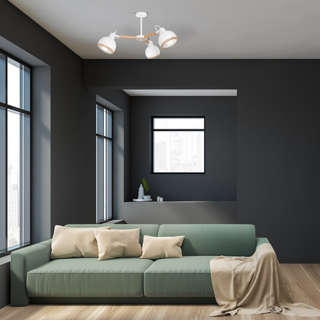 Żyrandol OVAL WHITE 3xE27 Milagro MLP8655 - biały nowoczesny żyrandol do salonu