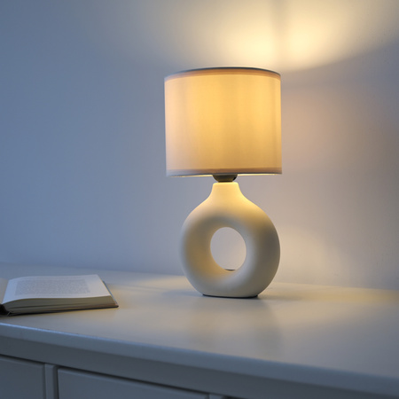 Lampka stołowa ceramiczna beżowa z abażurem CARARA 1xE27 Just Light 14193-39