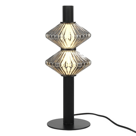 Lampka nocna ryflowana czarna tuba ze szklanymi kloszami Padre 9W LED 3000K Milagro ML2800