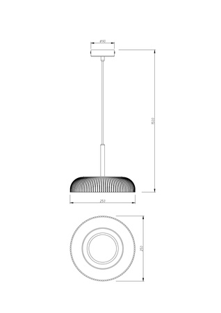 Lampa wisząca z okragłym karbowanym tworzywem 3000K LED SOLVIA Zuma Line P230757601
