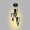 Lampa wisząca potrójna okrągła z potrójnymi kloszami cylindrycznymi Grans Aviano Lighting 9211-0310