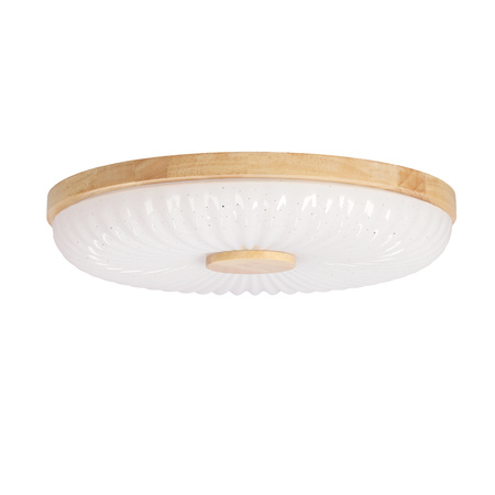 TART LAMPA SUFITOWA PLAFON DREWNIANY 24W LED 38CM BIAŁY+DREWNIANY 4000K Candellux 13-24954