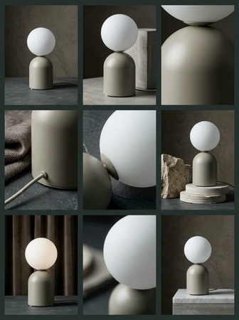 Kaszmirowa lampka stołowa na komodę z kulką KONI Kaja Lighting K-5971