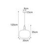 Lampa wisząca z ryflowanym, transparentnym kloszem LIRA Kaja Lighting K-6060