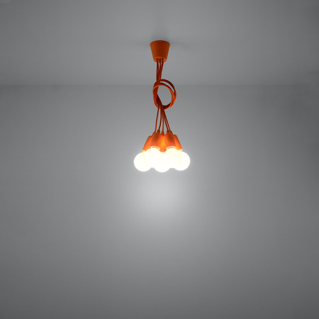 Lampa wisząca DIEGO 5 pomarańczowy Sollux SL.0586