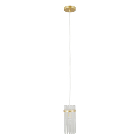 Pojedyńcza złota lampa wisząca ze szklanymi elementami 1xE14 Merto Italux PND-40930-1A-GD