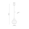 Lampa wisząca szklany klosz 20cm z dodatkiem drewna MELIA 1xE27 Tk Lighting 11090