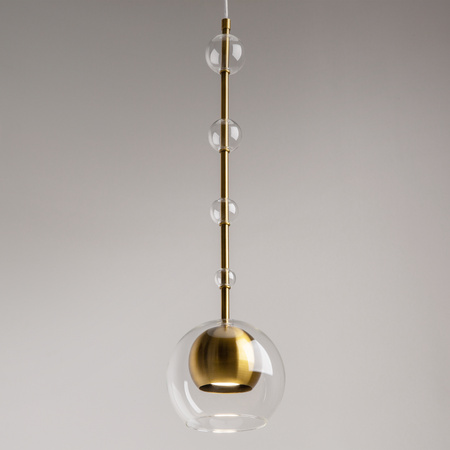 Szklana pojedyńcza lampa wisząca z kulkami na przewodzie Ros MOD227PL-01BS Maytoni