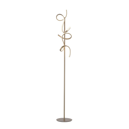 Zakręcona lampa podłogowa w kolorze matowego mosiądzu LED 3000K CURLS Just Light 19031-60