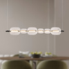Lampa wisząca pozioma z sześcioma bezbarwnymi owalnymi kloszami PLAYA 17W LED 3000K Candellux Studio 36-50533