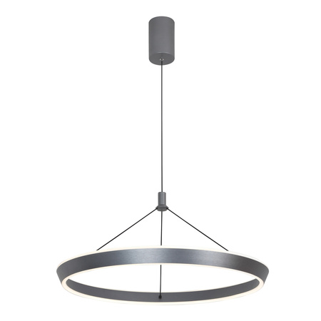 Lampa wisząca okrąg 60cm w kolorze szarym LED 3000K/4000K/6000K Ottana Italux PND-64739-M-GR