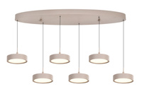 Lampa wisząca szóstka owalna Valensole kaszmirowa Aviano Lighting 7062-613