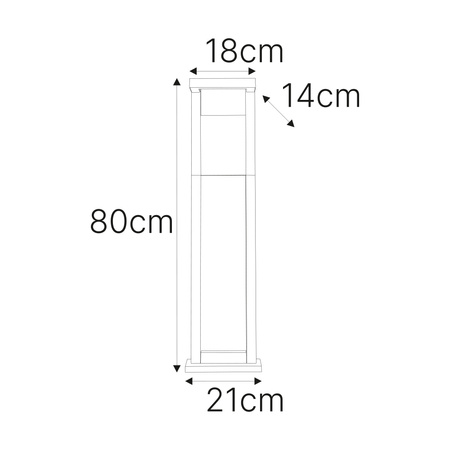 Czarna lampa ogrodowa LED 80cm BERGAMO Kaja Lighting K-8255